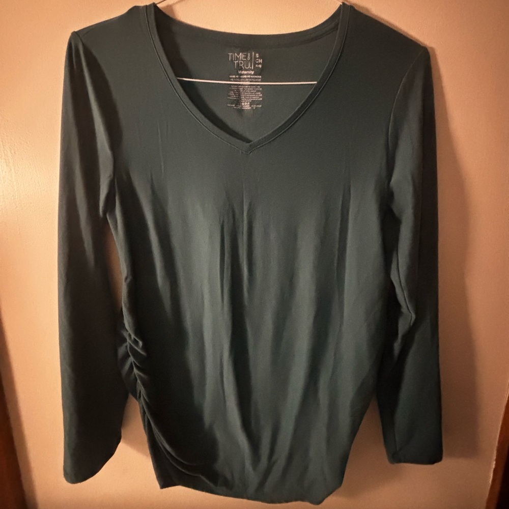 Maternity Time and Tru Women's Teal Long Sleeve Tee